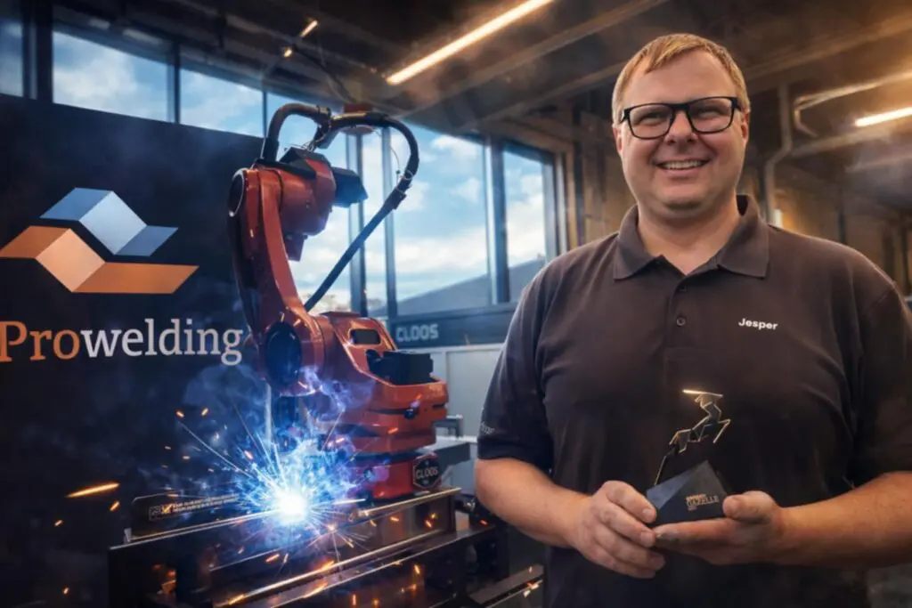 medarbejder og svejsemaskine, Prowelding logo